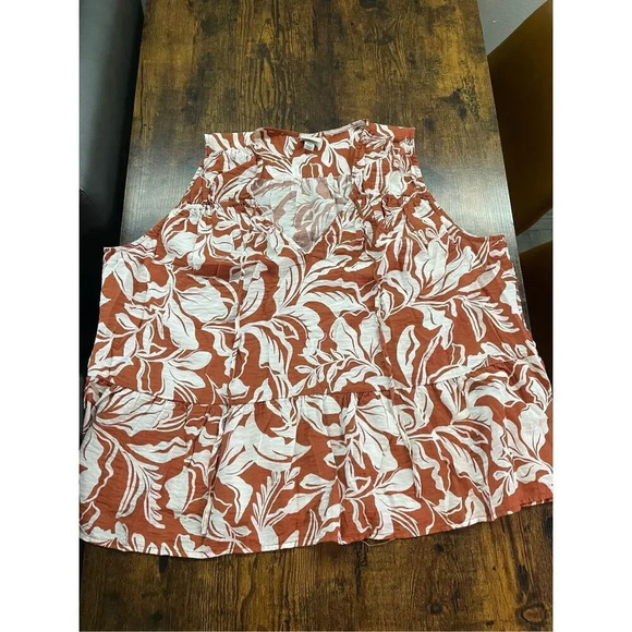 A New Day Tie Neck Sleeveless Floral Print Top, - Picture 6 of 10